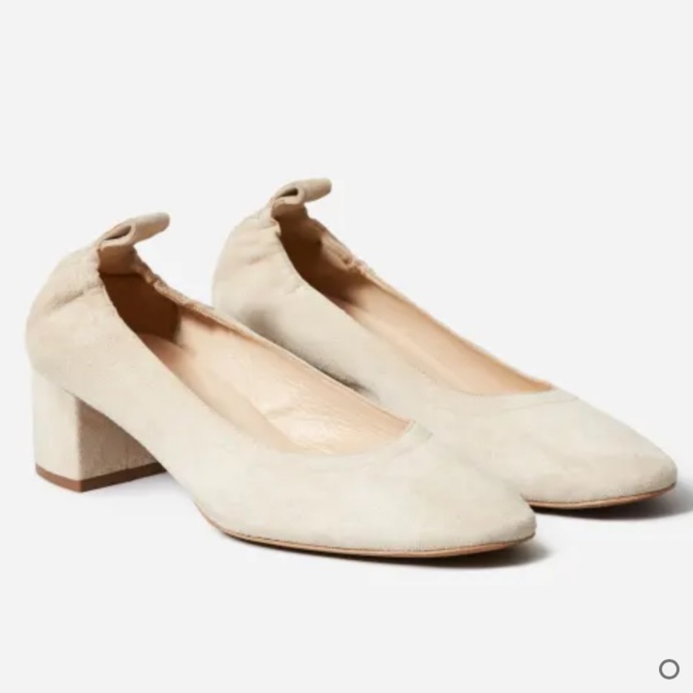 Everlane The Italian Leather Day Heel Natural Suede